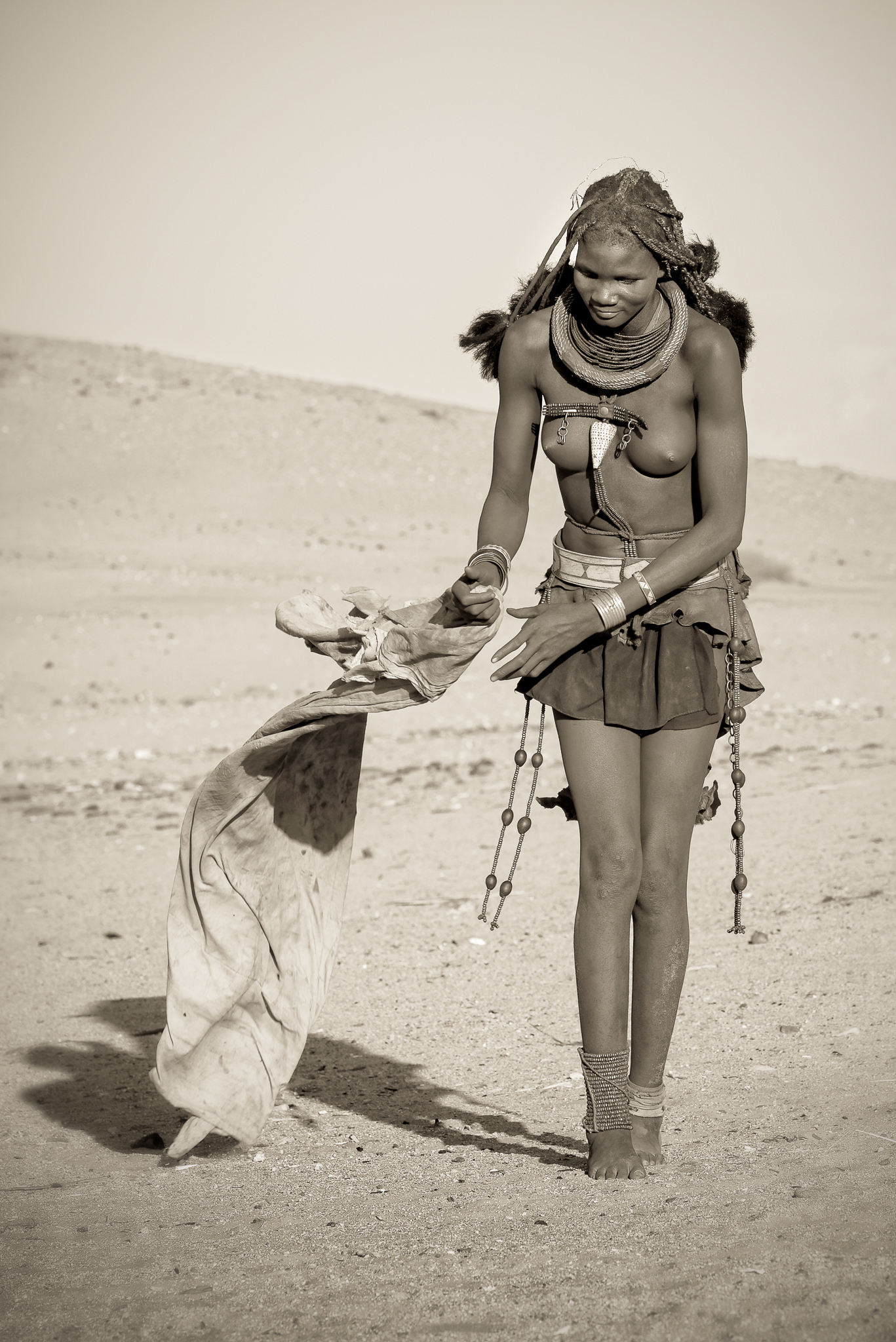 Young Himba Woman Monochrome